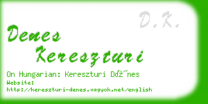 denes kereszturi business card